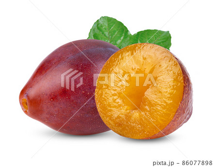 Plums plum prunes  fruit isolated on a white 86077898