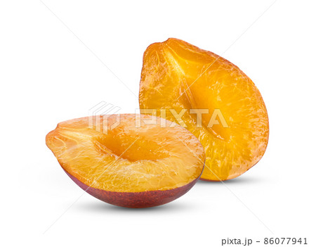 prune or plum isolated on a white 86077941