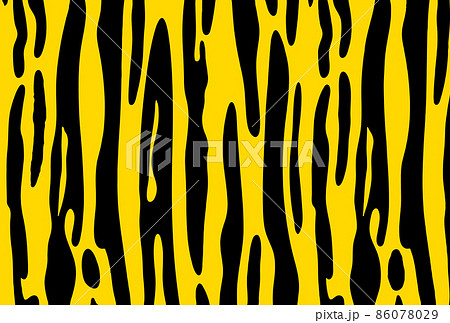 黄色と黒の虎柄イラストのイラスト素材