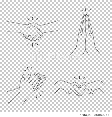 Illustrations of various hands 86080247