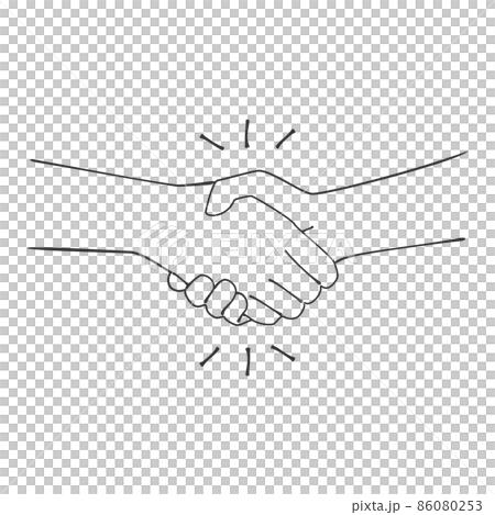 手のイラスト　握手 86080253