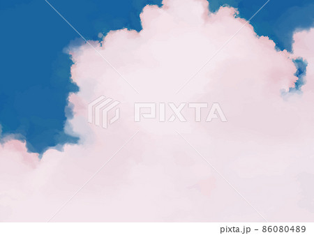 可愛いふわふわ雲の空1水色のイラスト素材