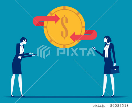 Abstract financial exchange process. Cash back commerce system concept Abstract financial exchange process. Cash back commerce system concept 86082513