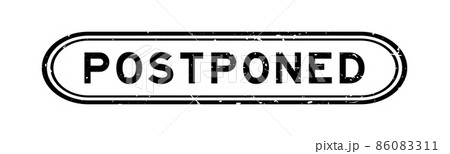 Grunge black postponed word rubber seal stamp on white background 86083311