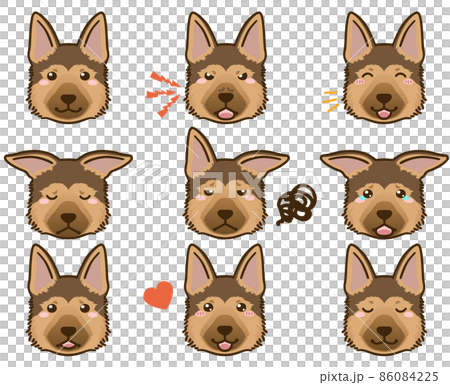 German shepherd facial expression face icon German shepherd facial expression face icon 86084225