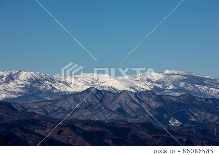 冬晴れの草津白根山と横手山 86086585