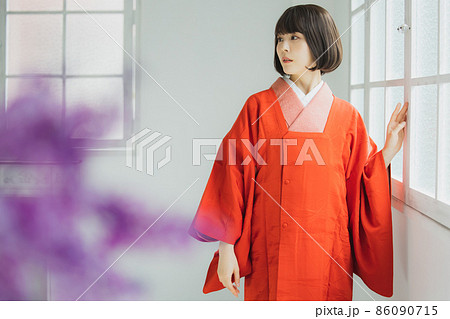 赤い道行 着物 赤い道行 着物 86090715