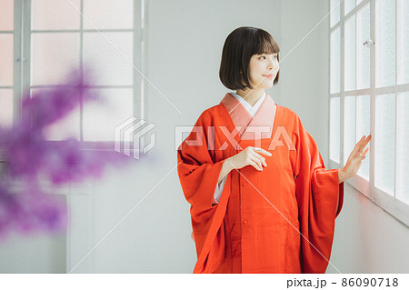 赤い道行 着物 赤い道行 着物 86090718