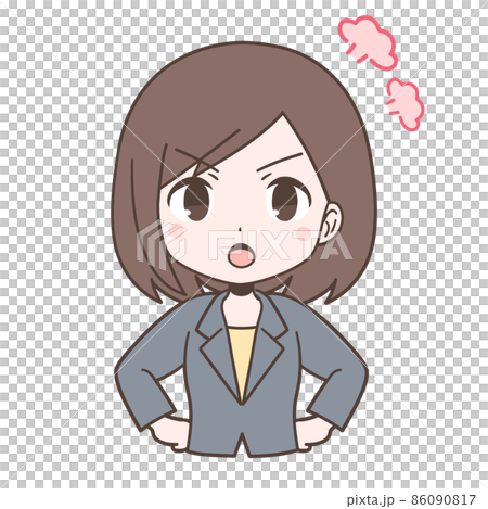 Young woman getting angry in a business suit Young woman getting angry in a business suit 86090817