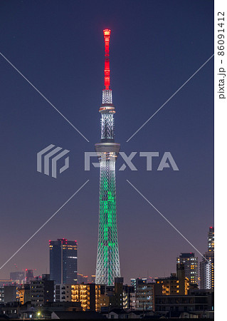 東京スカイツリー 鬼滅の刃コラボ特別ライティング・竈門炭治郎 東京スカイツリー 鬼滅の刃コラボ特別ライティング・竈門炭治郎 86091412