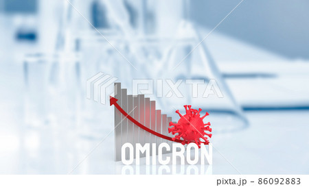 The virus omicron and chart on lab background 3d rendering 86092883