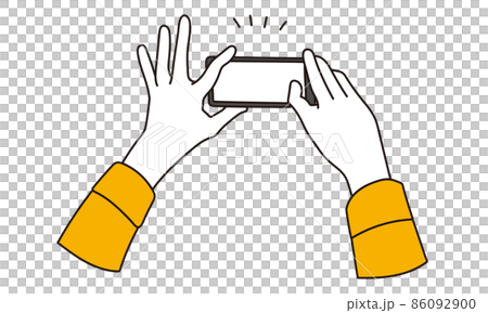 用智能手機拍照的女人的手 86092900