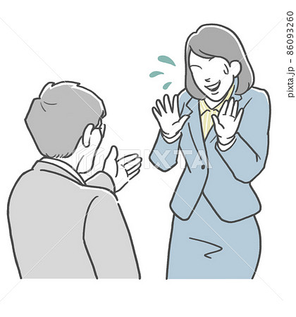 男性上司に追い詰められる女性社員 男性上司に追い詰められる女性社員 86093260