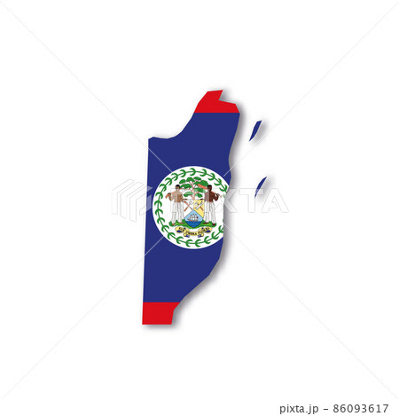 Belize national flag in a shape of country map 86093617