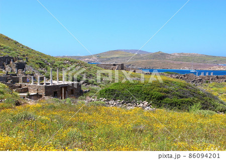 ギリシャ古代遺跡の島、デロス島　ギリシャ 86094201