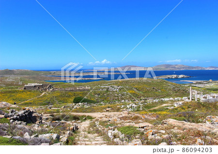 ギリシャ古代遺跡の島、デロス島　ギリシャ 86094203