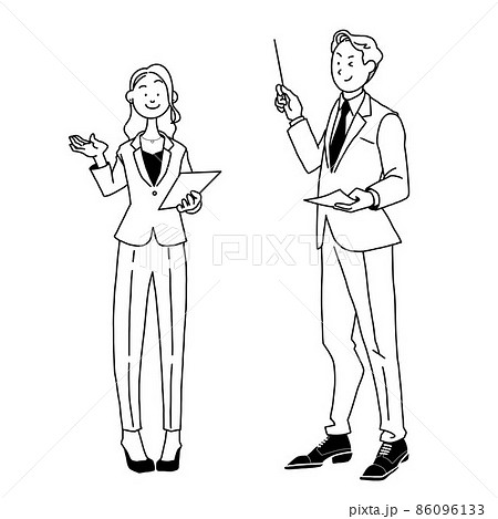 プレゼンする会社員【全身】 プレゼンする会社員【全身】 86096133