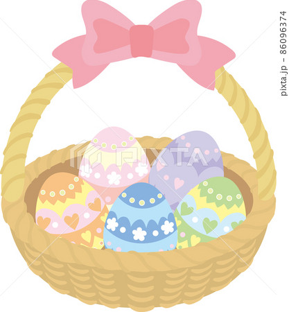 カゴに入ったイースターエッグ 86096374