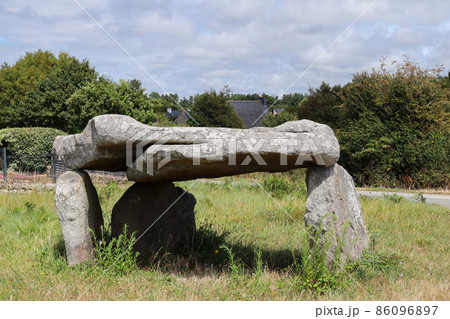 Dolmen of Botlann - megalithic monument in Erdeven village, Brittany Dolmen of Botlann - megalithic monument in Erdeven village, Brittany 86096897