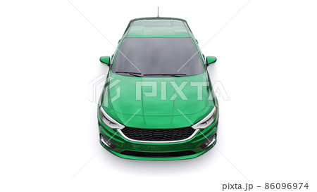 Compact Sports car Family Sedan 3d illustration. 86096974