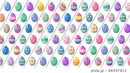 Panoramic pattern with colored Easter eggs - Vector Panoramic pattern with colored Easter eggs - Vector 86097822