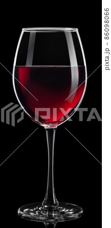 red wine in glass isolated on black red wine in glass isolated on black 86098066