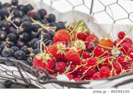 fresh summer fruit in the basket 86098100