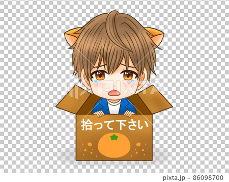 ダンボールに捨てられたちびキャラ猫耳男性2 ダンボールに捨てられたちびキャラ猫耳男性2 86098700