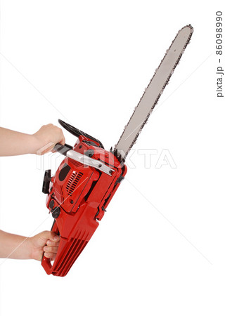 Showing how to work with chainsaw Showing how to work with chainsaw 86098990