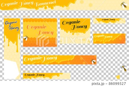 蜂蜜バナー、Organic Honeyの文字入り、バナーセット 86099327