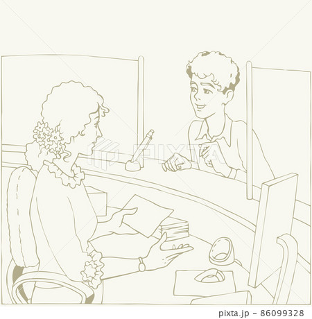 Vector image. Business conversation in the service sector 86099328