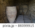 archeology warehouse with ancient Minoan giant pots 86099915