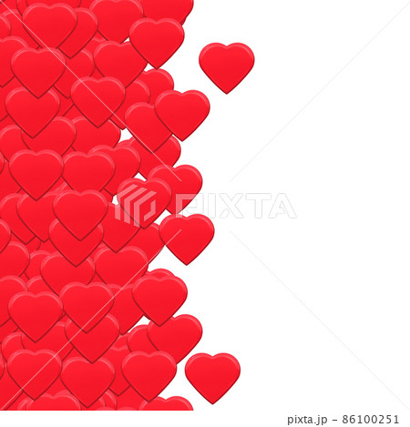 背景イメージ素材　敷き詰められた真っ赤なハート（1_4） 86100251