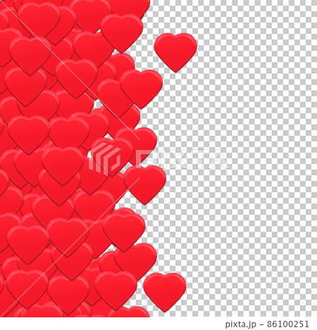 背景イメージ素材　敷き詰められた真っ赤なハート（1_4） 86100251
