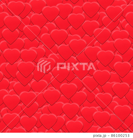 背景イメージ素材　敷き詰められた真っ赤なハート（1_1） 86100253