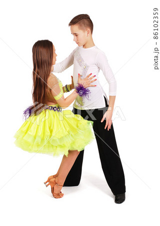 Boy and girl dancing ballroom dance 86102359