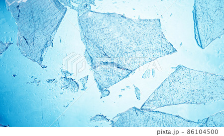 Close-up of broken ice, top shot. Close-up of broken ice, top shot. 86104500