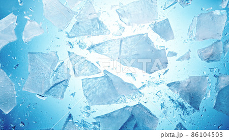 Close-up of broken ice, top shot. 86104503