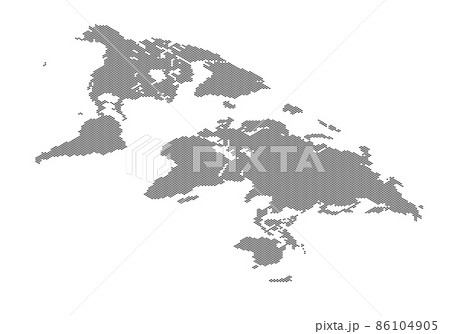 World map formed by dots. Dotted earth map. World map formed by dots. Dotted earth map. 86104905