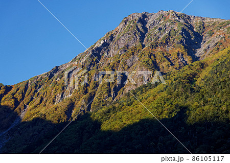 広河原から見る紅葉の南アルプス・北岳山頂 86105117