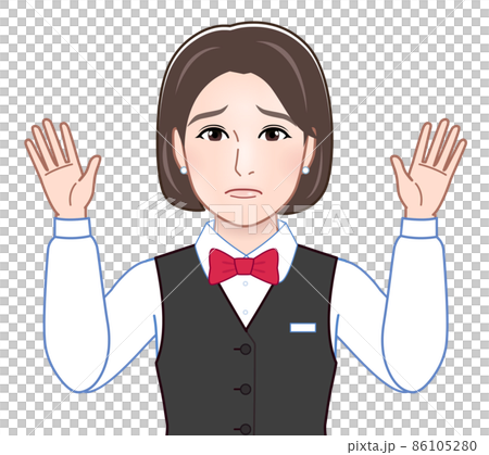 お手上げしている女性 お手上げしている女性 86105280