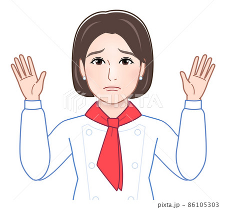お手上げしている女性 お手上げしている女性 86105303
