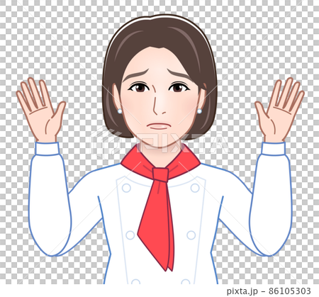 お手上げしている女性 お手上げしている女性 86105303