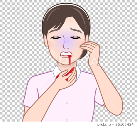 Female who vomited due to illness 86105484