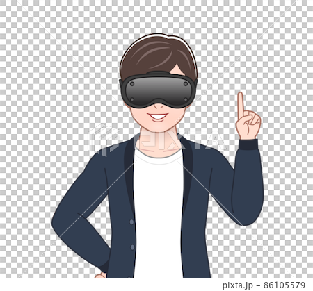 Men enjoying with VR devices 86105579