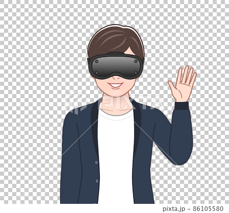 Men enjoying with VR devices 86105580