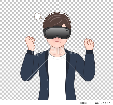 Men enjoying with VR devices 86105587