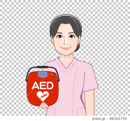 AEDを持っている看護師さん AEDを持っている看護師さん 86105754