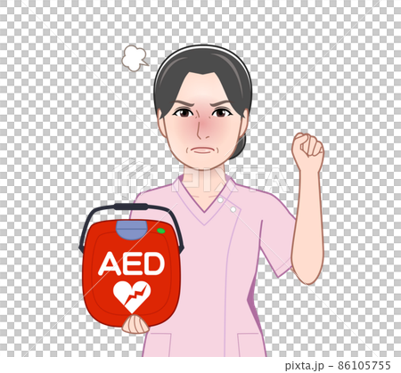A nurse who has an AED A nurse who has an AED 86105755