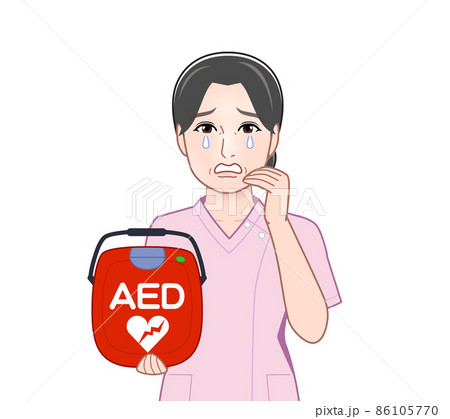 AEDを持っている看護師さん AEDを持っている看護師さん 86105770